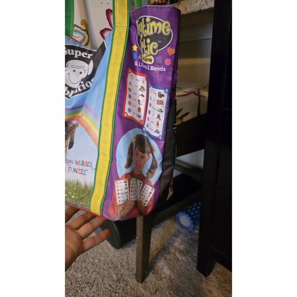 Rainbow zebra strip anytime artic SUPER DUPER zipper teachers tote school BAG - Picture 10 of 14